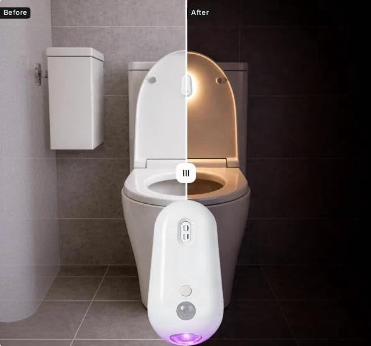 Purivio Self Cleaning UV Toilet Sensor Light, Waterproof Deodorizing Toilet Cleaning Light, Motion-Activated, Rechargeable, Night Light, for Shared Bathrooms, for Night Use, Kids & Elderly Safe