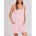 thumbnail image 3 of otnbgsr Women's Casual Summer Tennis Dress Sleeveless V Neck Athletic Mini Dress with Built-In Shorts Striped Vacation Outfit, 3 of 8
