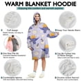 thumbnail image 5 of Wearable Oversized Blanket,LightPurple Cartoon Dinosaurs Eggs Pattern Wearable Blanket Hoodie for Adults,Cozy Hooded Blankets with Super Pockets,Super Warm Fuzzy Pullover for Women & Men, 5 of 6