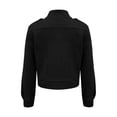 thumbnail image 7 of Women's Solid Long Sleeve Stand Collar Casual Button Jacket, 7 of 7