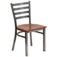 thumbnail image 1 of HERCULES Series Clear Coated Ladder Back Metal Restaurant Chair - Cherry Wood Seat, 1 of 6