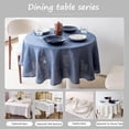 thumbnail image 3 of Simple&Opulence Textured Tablecloth 100% Linen Table Cloth, Kitchen Dinning Tabletop Decoration,for Outdoor and Indoor Use(Round Blue,60"), 3 of 6