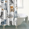 thumbnail image 4 of Hand-Drawn Cat Shower Curtain - Adorable Cat-Themed Print, Waterproof & Quick-Dry, 72x84 Inch, Machine Washable, 4 of 4