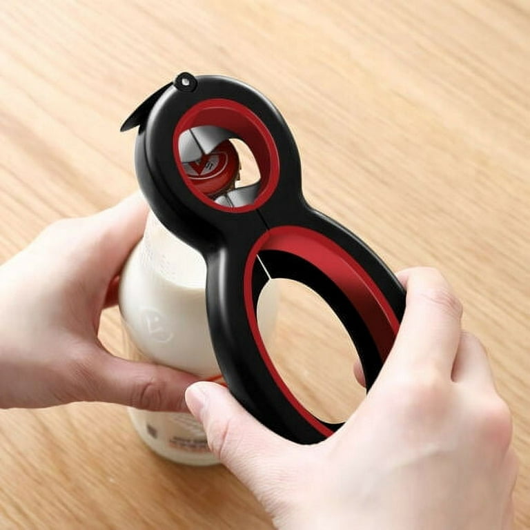 6-in-1 Bottle Can Opener Multi Purpose Screw Cap All in One Jar Gripper Can Wine  Beer Lid Twist Off Claw Remove Stubborn Lids 