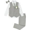 thumbnail image 2 of SANMIO Toddler Boy Suits Dress Clothes Formal Slim Fit Suit Set 6 Piece Tuxedo Gentleman Wedding Outfit Dresswear Vest Set, 2 of 7