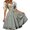 Light Gray, variant on Womens Traditional Bavarian Dirndl Dress Square Neck Sleeveless Gown with Apron