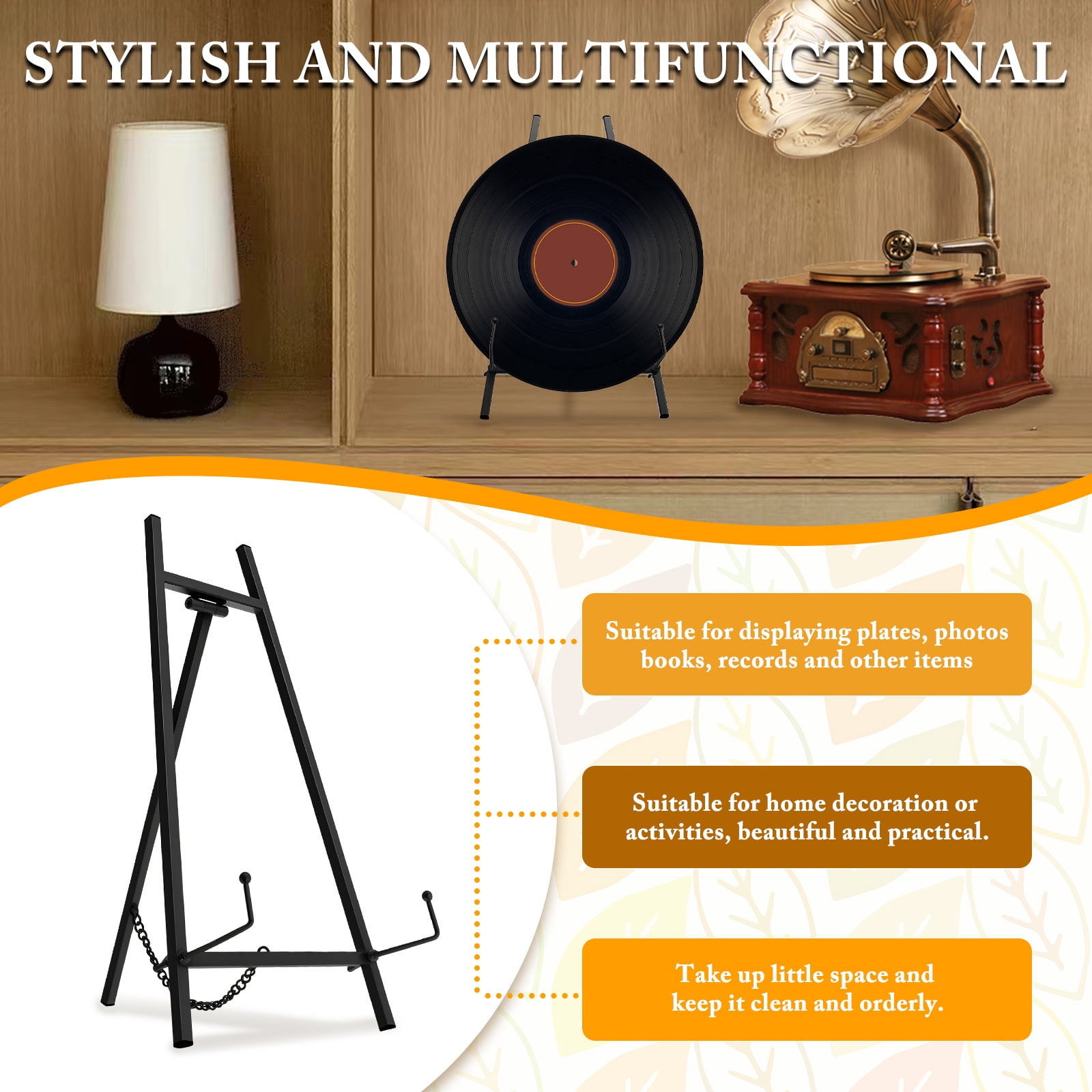 Tcwhniev Art Painting Easel for Table Top Floor Compact Strong Load Bearing Metal Small Easel Stand for Displaying Book Photo Wedding Sign Art Photograph