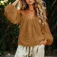 thumbnail image 7 of ThriftyPlait Boho Tops for Women Casual Cotton Off Shoulder Long Sleeve Blouse Sexy Loose Fit Trendy Shirts Going Out V Neck Summer Outfit, 7 of 7