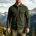 thumbnail image 2 of MXALUOB Men's Corduroy Jackets Button Front Work Jacket with Flap Pockets Long Sleeve Textured Overshirt Regular Fit Casual Workwear, 2 of 6