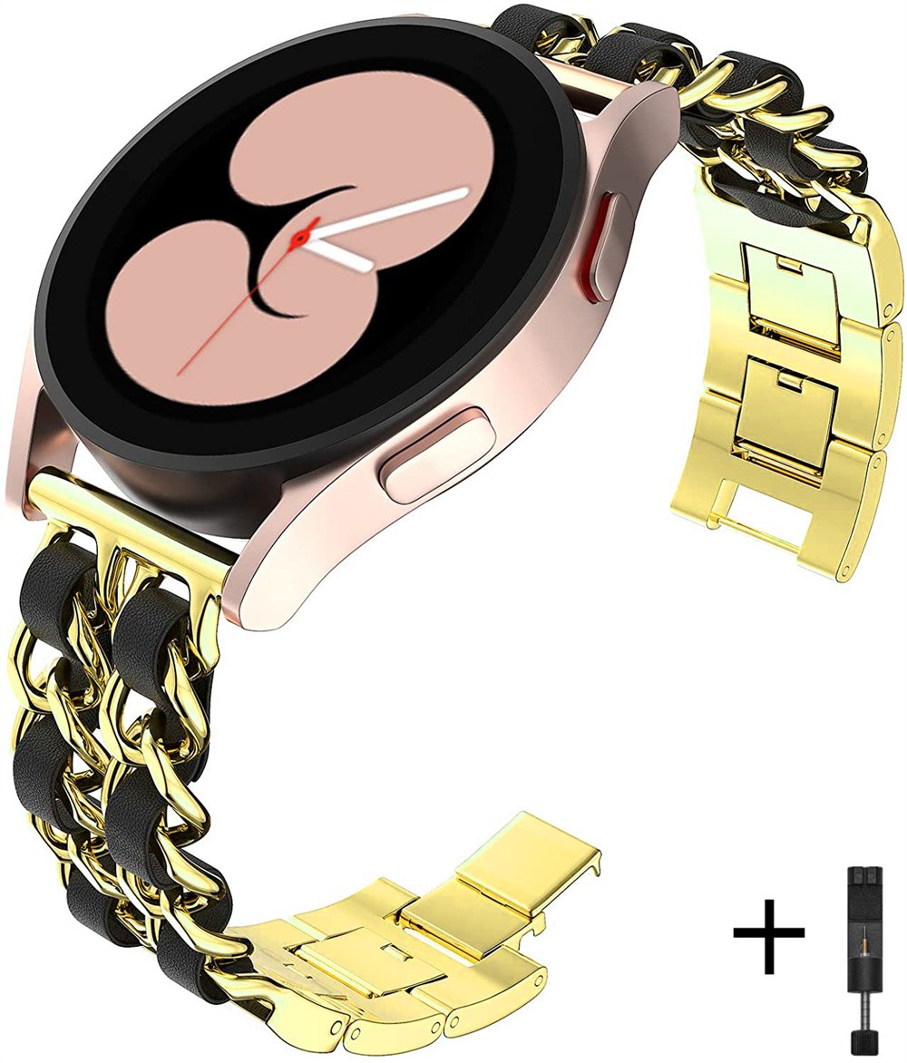 Leather+Metal Band for Samsung Galaxy Watch 5 Bands 40mm 44mm/5 Pro