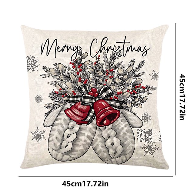 Meitianfacai - Fundas de almohada navideñas de 45 x 45 cm, diseño de árbol de Navidad, ideal para decorar el hogar, el sofá o las fiestas.