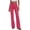 Hot Pink, variant on PEIBang Women's Solid Double Button High Waist Flare Cargo Jeans, Multi Front Patch Pocket Stretch Bootcut Denim Pants