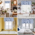 thumbnail image 6 of Rod Pocket Window Valances Watercolor Paisley Bandanna Short Kitchen Curtains Abstract Blue Flowers Window Treatment Drapes for Bedroom Bathroom Living Room 42x12In,1 Panel, 6 of 9