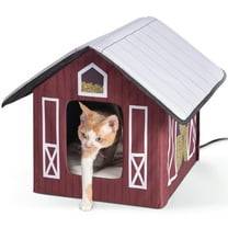 K&H Pet Products Outdoor Heated Kitty House Cat Shelter Barn Design 22 X 19 X 17 Inches