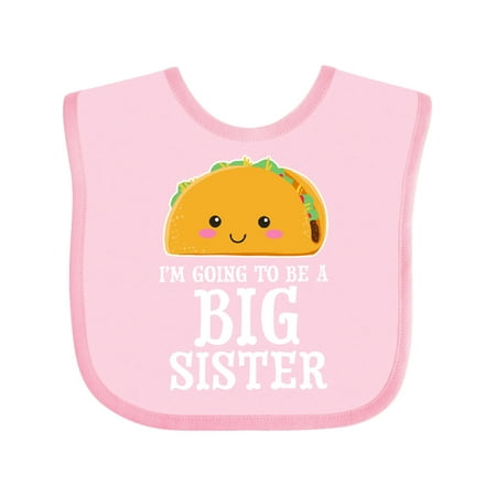 

Inktastic Big Sister with Taco Illustration Gift Baby Girl Bib