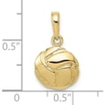 thumbnail image 4 of 10K Yellow Gold Solid Satin Diamond -Cut Volleyball Charm - 10mm, 4 of 6