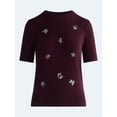 thumbnail image 5 of Free Assembly Women's and Women's Plus Embellished Cozy Yarn Sweater with Short Sleeves, Sizes XS-4X, 5 of 5