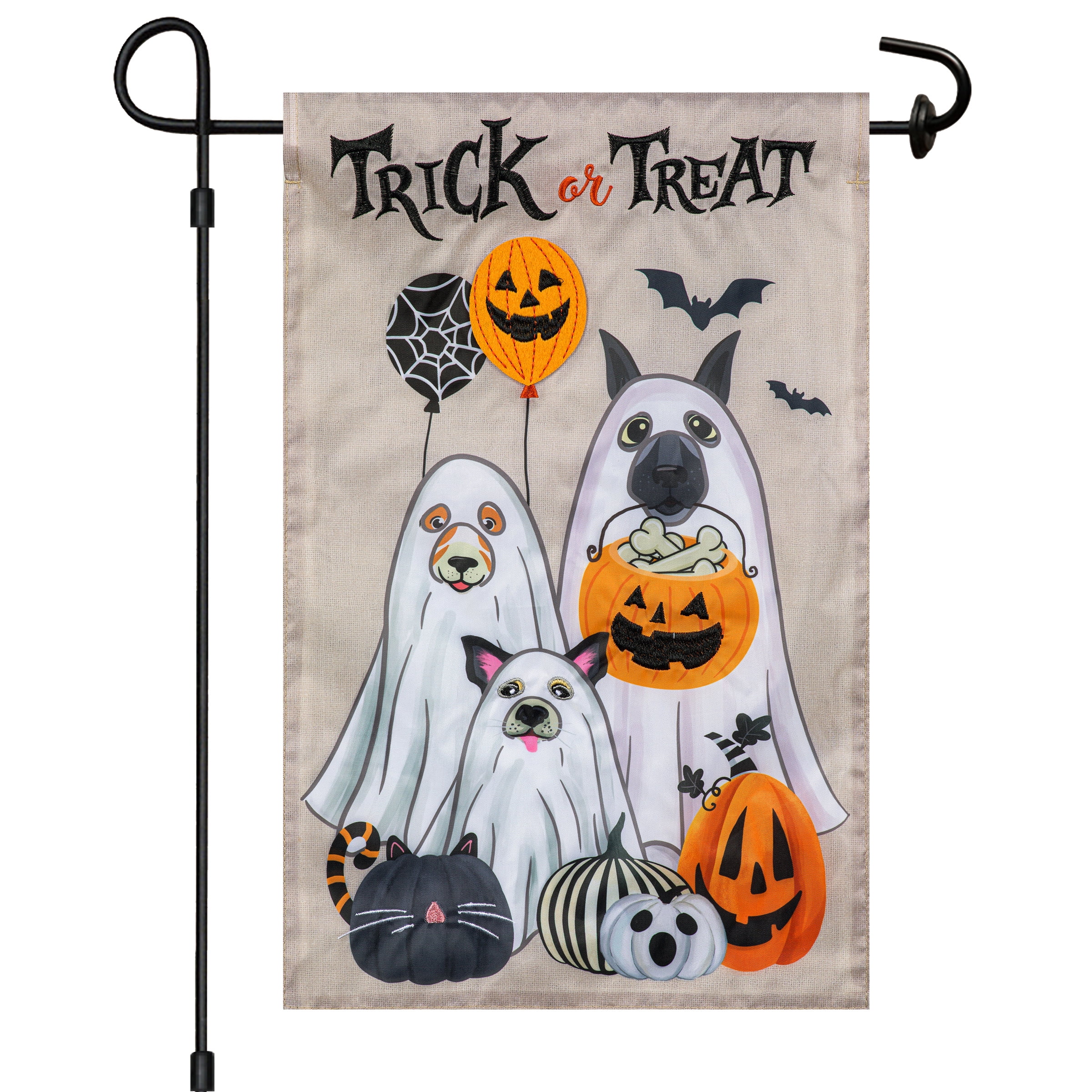 Meadow Creek Harvest 11.5" x 18" Ghost Pets Outdoor Yard Flag with Stand