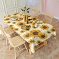 thumbnail image 3 of Beige Sunflower Pattern Rectangle Tablecloth 60"x120",Waterproof Polyester Rectangle Table Cloth, Wipeable Spillproof Polyester Tablecloth for Dining, Camping, Indoor and Outdoor, 3 of 6