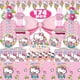 thumbnail image 2 of Suministros de fiesta Kawaii de Hello Kitty, globos de gato rosa, tazas, platos, mantel, juguetes, decoraciones de feliz cumpleaños, Sanrio, 2 of 4