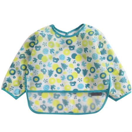 

TureClos Baby Bibs Boys Girls Infant Tops Waterproof Cartoon Design Long Sleeve Unisex Toddler Clothes