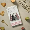 thumbnail image 4 of SOME THING Pink Buffalo Plaid Xmas Tree Merry Christmas Kitchen Towels Dish Towels, 18x26 Inch Winter Snowflakes Decoration Hand Towels Set of 2, 4 of 6