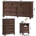 thumbnail image 2 of Joaxswe 4 Piece Bedroom Dresser Set, 6/7 Drawer Dresser and 2 Drawers Nightstand with Charging Station Set of 2, Walnut, 2 of 9