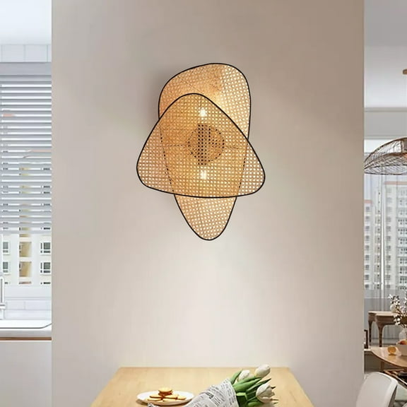 LittleGlovo Rattan Bamboo Wall Light