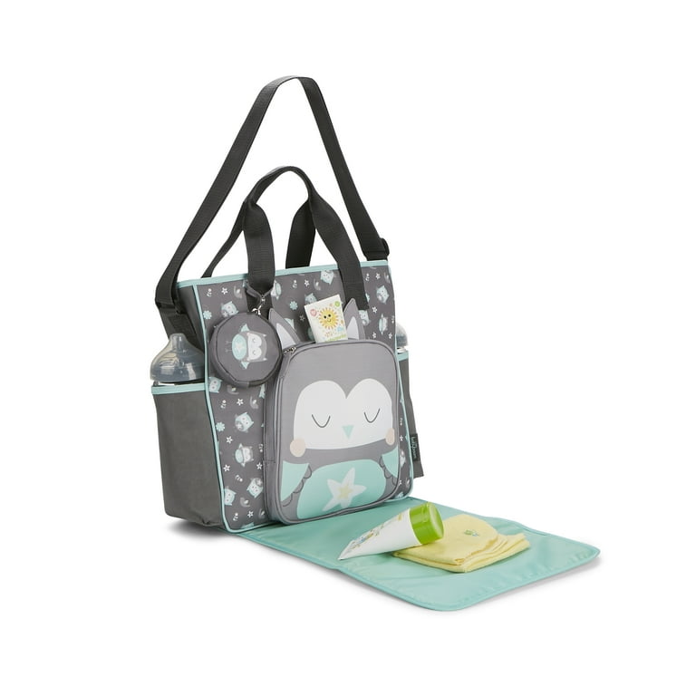 Baby Boom Tote Diaper Bag with Adjustable Shoulder Strap, Black