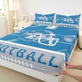 thumbnail image 4 of Erosebridal Sports Sheet Set Twin Teens, American Football Bedding Sets Twin Size, Blue Grey, Detroit, 3-Piece (Top Sheet, Fitted Sheet, Pillowcase), 4 of 6