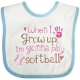 thumbnail image 3 of Inktastic Future Softball Player Girls Girls Baby Bib, 3 of 4