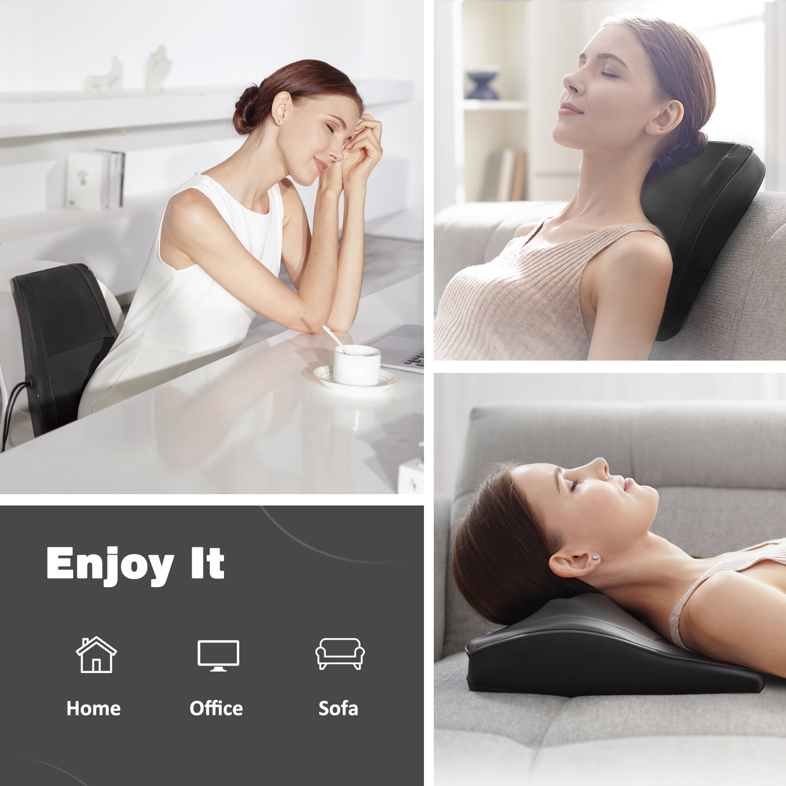 COSYSKY Neck and Back Massager with Heat, 3D Deep-Kneading Shiatsu Massager for Neck and Back, Black — Gift for Mom or Dad