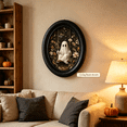 thumbnail image 7 of Vintage Halloween Ghost Wall Art, Oval Framed Spooky Decor, Rustic Farmhouse Style for Living Room & Entryway, Seasonal Home Decoration for Halloween Lovers, 7 of 7