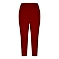 thumbnail image 6 of QHFBli Cotton Blend Leggings Women's High Waisted Capri Leggings Stretchy Summer Beach Casual Exercise Yoga Pants Featuring Decorative Eyelet, 6 of 6