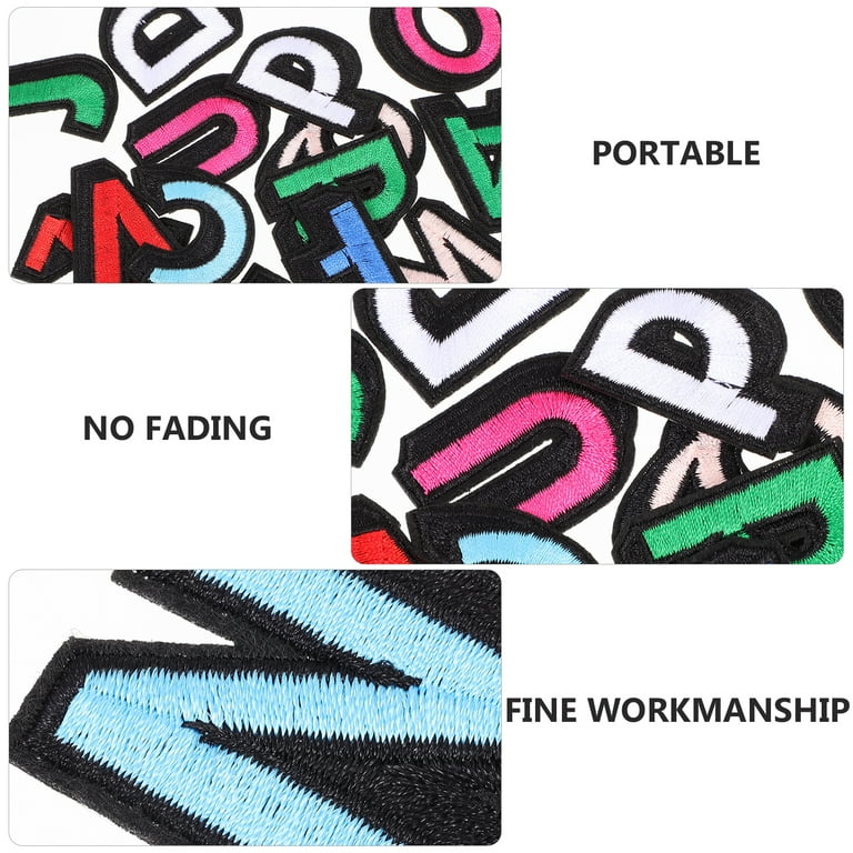 Colorful Decor Letter Patch Sew on Iron Letters for Clothing Sequin Shirt  Applique Patches Jackets Manual 26 Pcs 