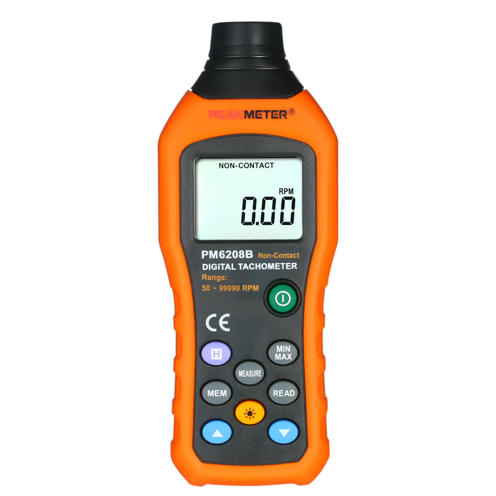 PEAKMETER Professional Handheld Digital Photo Tachometer NonContact Tach 50～99999RPM LCD