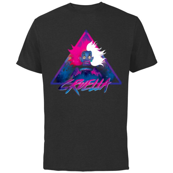 Disney Villains Cruella 90s Rock Band T-Shirt - Short Sleeve Cotton T-Shirt for Adults - Customized-Black