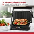 thumbnail image 5 of Holstein Housewares 2-Slice Panini Press and 180° Open Flat Grill, Black Sandwich Maker with Nonstick Interior, 5 of 8