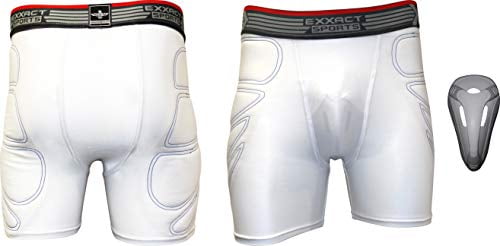 Exxact Sliding Compression Shorts with Foam Padding Included Hard Protective Cup 