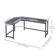 thumbnail image 3 of Vinsetto 66 Inch L-Shaped Computer Desk Large Size Corner Table PC Laptop Study Workstation, for Home Office, Black, 3 of 10