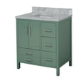 thumbnail image 4 of California 36" Bathroom Vanity with Sage Green Cabinet and Carrara Marble Top, 4 of 6