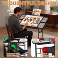 thumbnail image 4 of Puzzle Table 1500 Pieces with Wheels, Puzzle Table for Adults with Drawers and Cover, 5 Adjustable Up Angles Wooden Jigsaw Puzzle Board with Folding Legs for All Ages, Coffee, 4 of 6