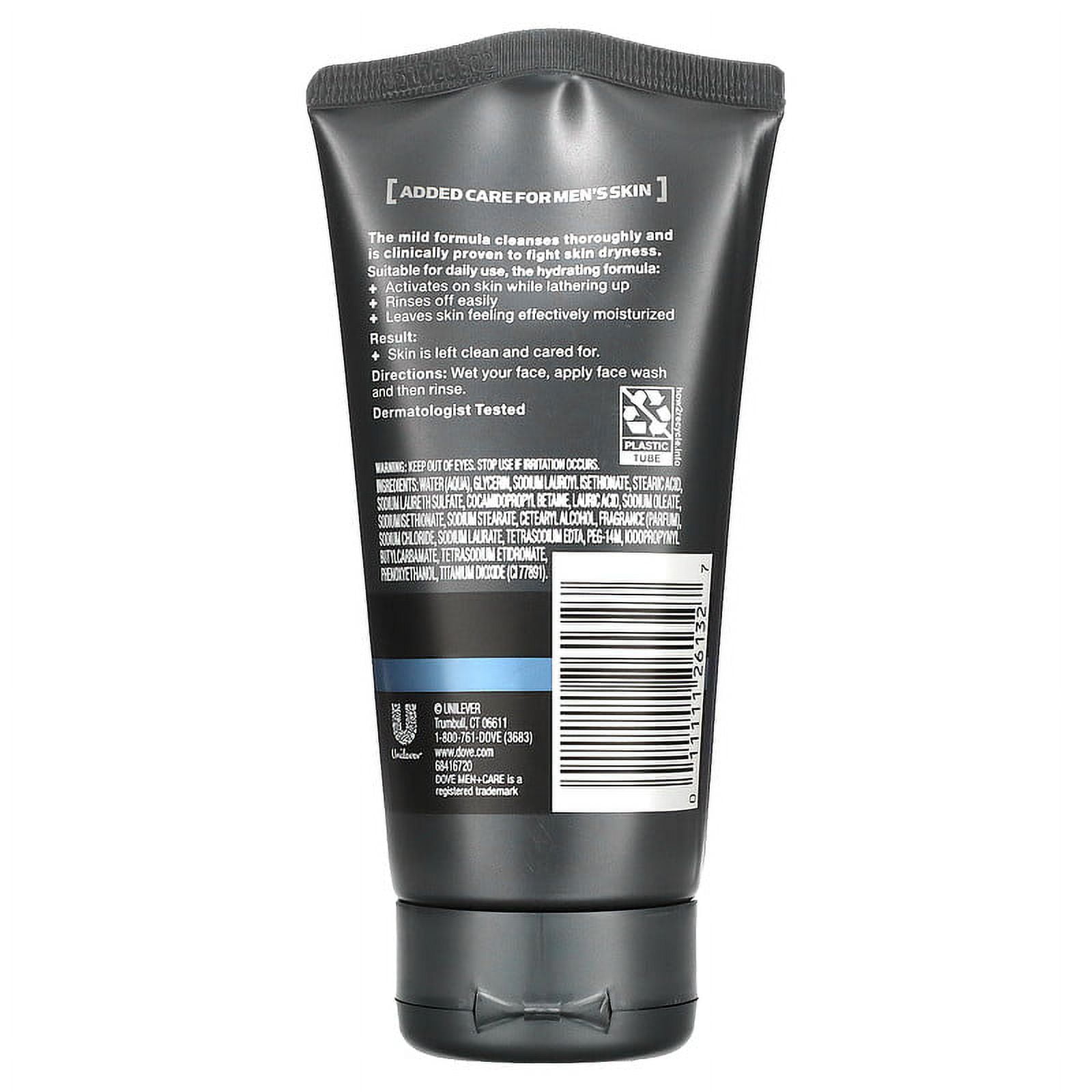 Dove, Men + Care, Face Wash, Hydrate, 5 fl oz (147 ml) Pack of 4