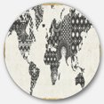 thumbnail image 1 of Designart 'carte des Médaillons' Art Mural Rond en Métal Traditionnel - Disque de 36, 1 of 5
