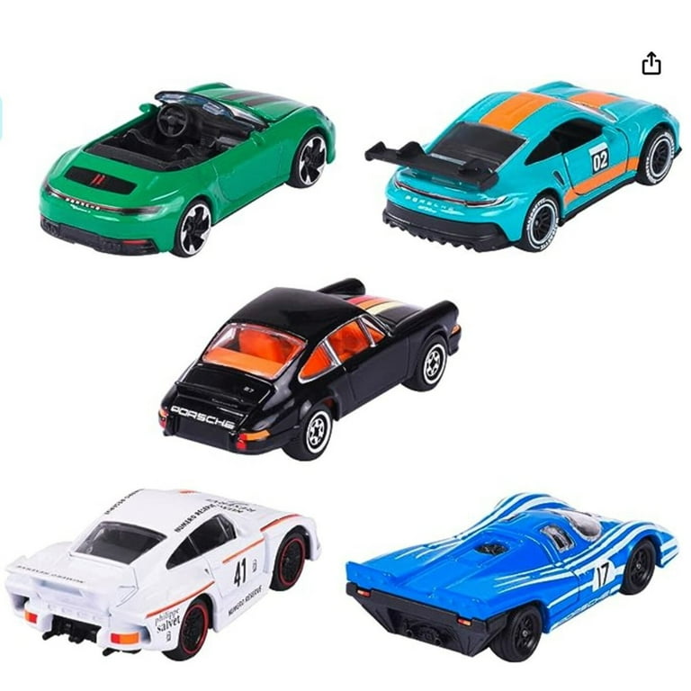 Majorette Porsche Edition 2023, 5 Diecast Cars, 1:64 Scale, Rubber