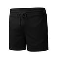 thumbnail image 3 of PEASKJP Men's Shorts Casual Elastic Waist Drawstring Lightweight Summer Beach Shorts (Black,XL), 3 of 7