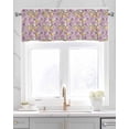 thumbnail image 2 of Lemon Tree Birds Kitchen Valances for Windows Farmhouse Linen Window Valance Curtain for Living Room Window Treatment Yellow Botanical Pink Floral Valance Rod Pocket Topper Drape, 42 x 18 Inch, 2 of 6