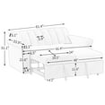 thumbnail image 2 of Historyli Go5H Recliner Loveseat Sofa Bed Couch With Wood Frame Adjustable Backrest Sleeper Bed Sofa Couch For Apartment Living Room, 2 of 8