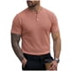 thumbnail image 2 of Ceisia Men's Slim Fit Short Sleeve Henley Shirt Waffle Knit Solid Color Casual T-shirt Pink XXL Gifts, 2 of 8
