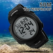 SKMEI Men's Digital Sports Watch Large Face Military Format Waterproof Stopwatch Alarm Wrist Watch